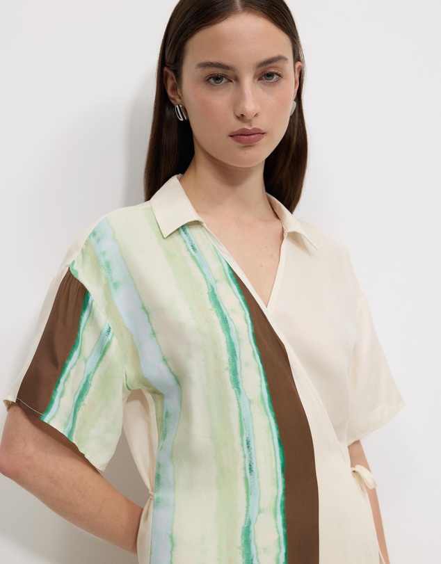 Calli - Stripe Wrap Mini Dress