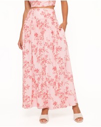 Petal & Pup - Tyler Drop Waist Maxi Skirt - Rose Pink Floral
