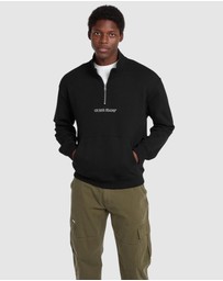 GUESS Jeans - GUESS JEANS Half Zip Regular Embroidered Sweatshirt
