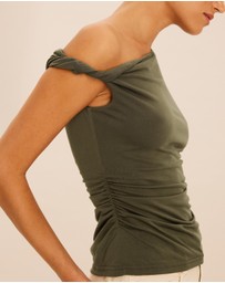 AERE - Cupro Off Shoulder Top