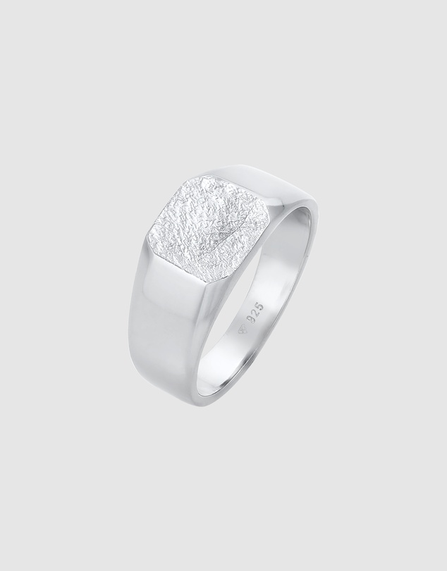 Kuzzoi - ICONIC EXCLUSIVE - Structured Signet Ring in 925 Sterling Silver