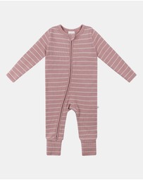 Kynd Baby - Organic Cotton Waffle in Woodrose Stripe