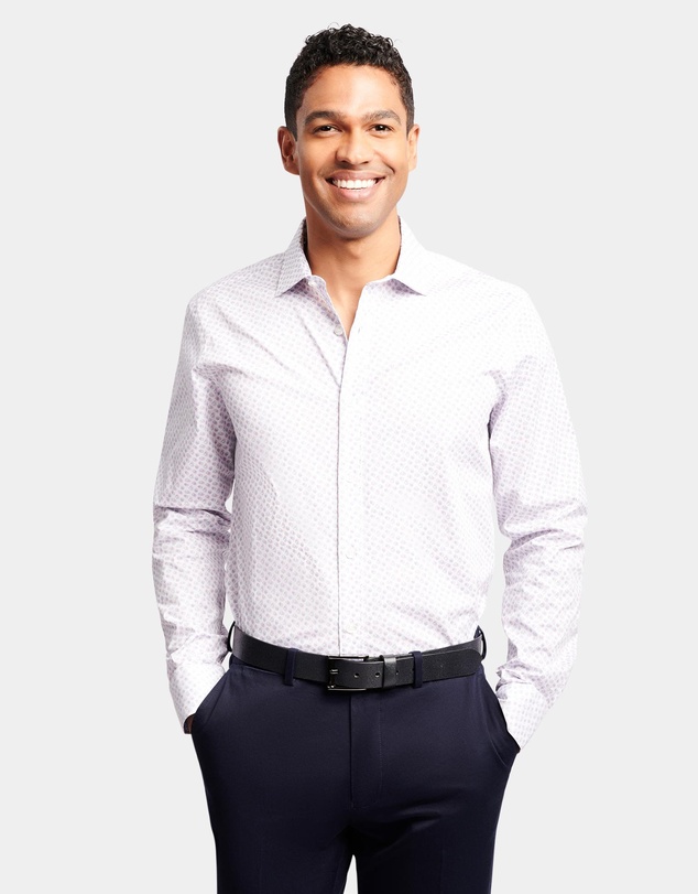 Brooksfield - Two-Tone Print Reg Fit Business Shirt