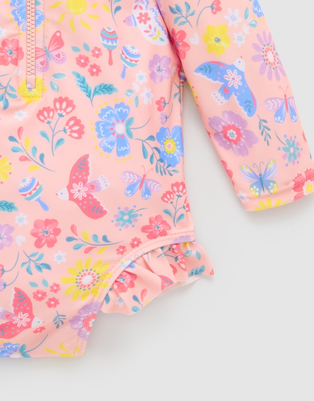Purebaby - Printed Long Sleeve Swimsuit- Kids-Babies
