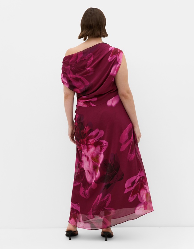 City Chic - Vivid Print Maxi Dress - Raspberry