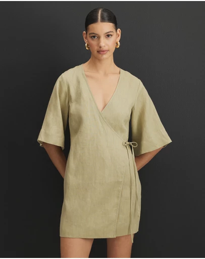AERE - Sloane Mini Wrap Dress