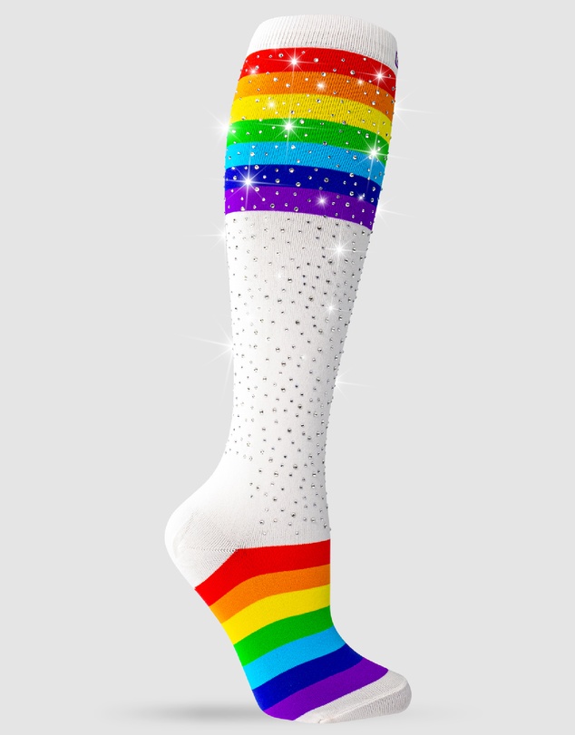 Crazy Skates - Crazy Socks Diamond Rainbow Knee-High Socks