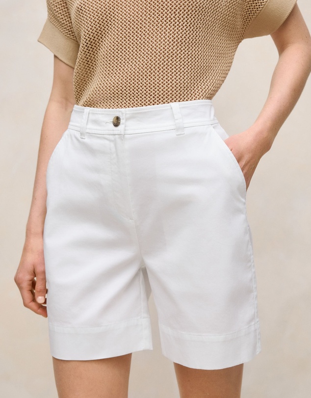 Trenery - Stretch Cotton Tailored Short in White