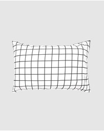 Bambury - Grid Black Flannelette Sheet Set Split King