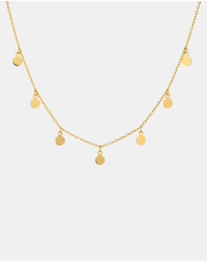 Zoe Olivia - 14K Gold Vermeil Disc Drop Necklace