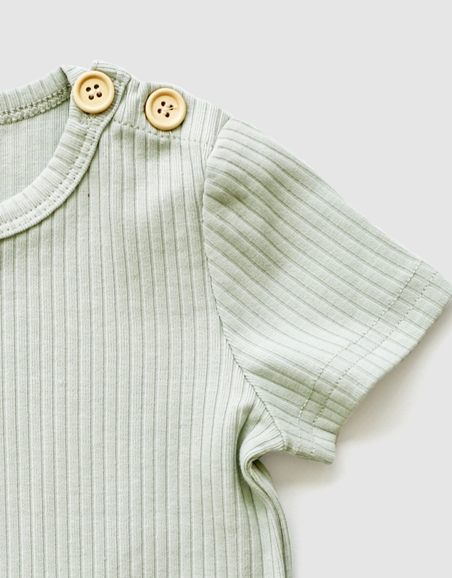 WITH LOVE FOR KIDS - BASICS Wide Ribbed Short Sleeve Top - Kids
