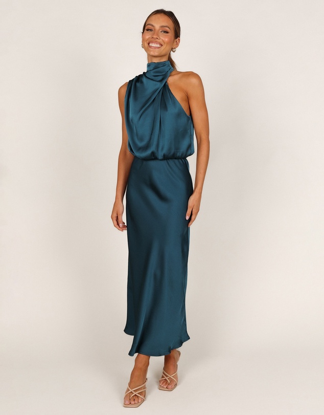 Petal & Pup - Anabelle Halter Neck Midi Dress - Teal