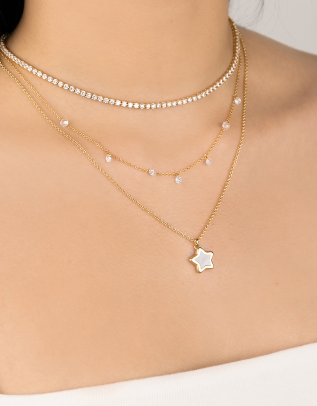 Wanderlust + Co - Star Pearl & Gold Locket Necklace