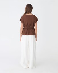 Forcast - Bronte Cotton Drawstring Top