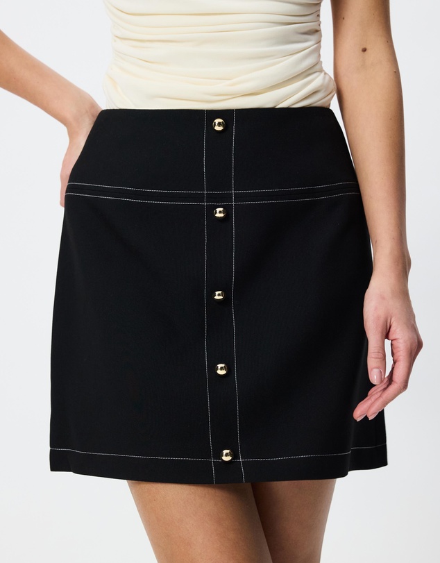 Tussah - Edie Gold Button Detail Mini Skirt