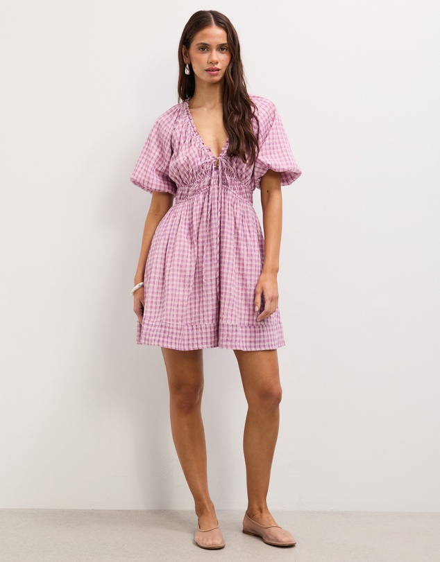 The Fated - Jemma Gingham Mini Dress