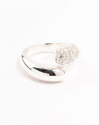 Lovisa - Silver Plated Pave Wrapped Cubic Zirconia Ring