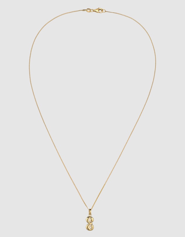 Elli Jewelry - Bubble Letter E Necklace in Gold-Plated 925 Silver