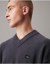 Calvin Klein Jeans - Cotton Bouclé V-Neck Jumper