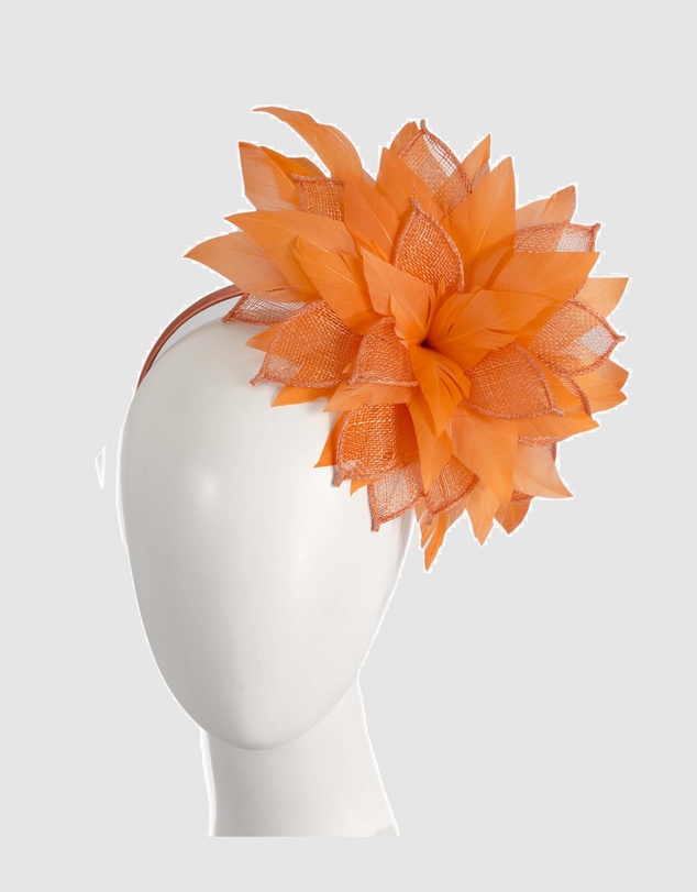 Max Alexander - Modern Flower Orange Racing Fascinator