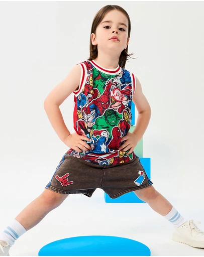 Rock Your Kid - Marvel Basketball Singlet - Kids-Teens