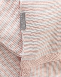 Living Textiles - 100% Cotton Knit Stripe Blanket - Blush/white