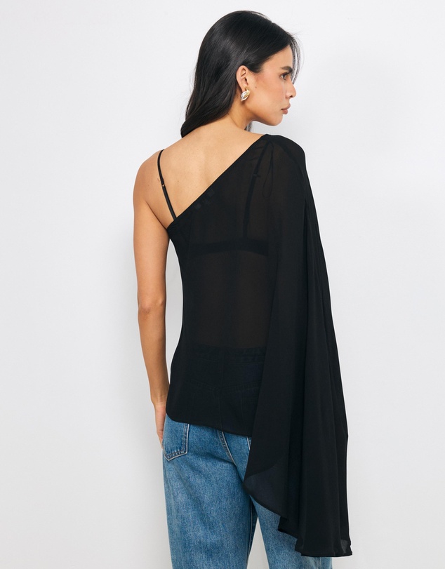 AERE - Mila One Shoulder Asymmetric Blouse