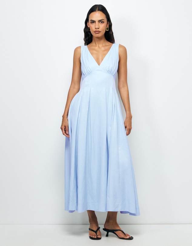 AERE - Nylah V-Neck Midi Dress