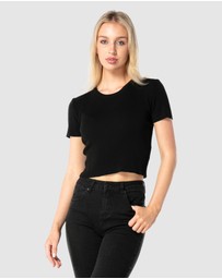 ONEBYONE - Premium Ribbed Crop Tee