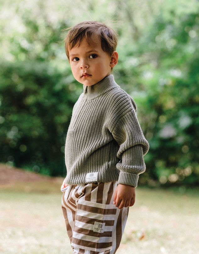 Kynd Baby - Knit Rib Jumper in Olive