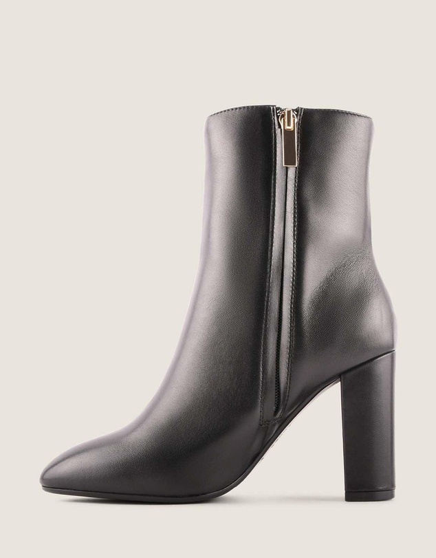 Shelly Shen - Stella Heel Ankle Boots Black Leather