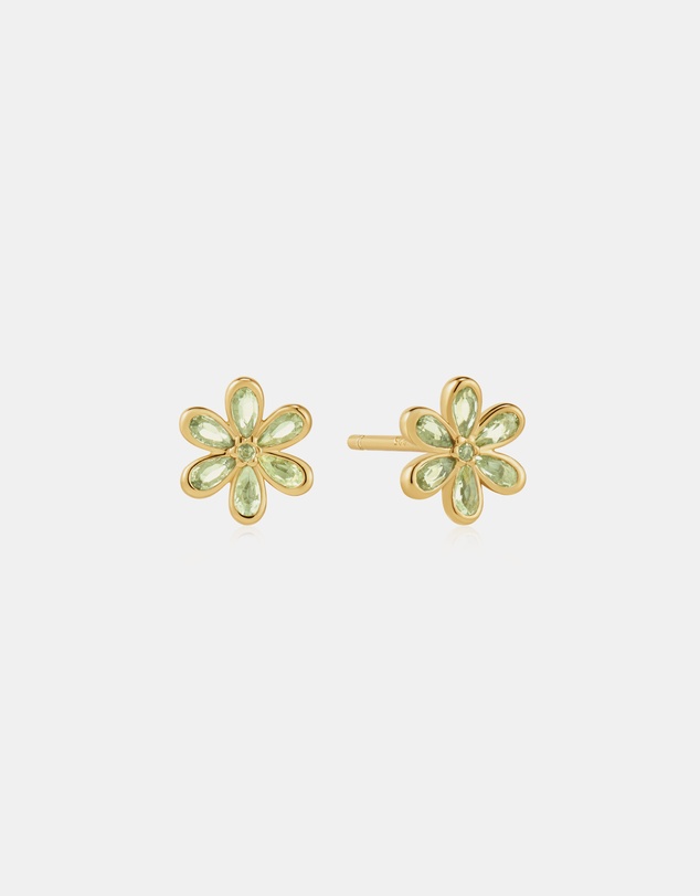 Ania Haie - Gold Mint Green Floral Stud Earrings