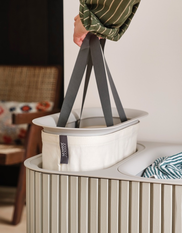 Joseph Joseph - Tota Trio Luxe 90L Easy-empty Bamboo Laundry Basket (Ecru)