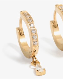 Lovisa - Gold Plated Surgical Steel Cubic Zirconia Pave Huggie Earrings 2-Pack