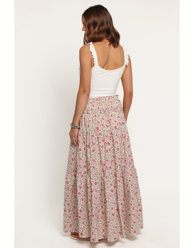Petal & Pup - Dakari Smocked Waist Maxi Skirt - Pink Green Floral