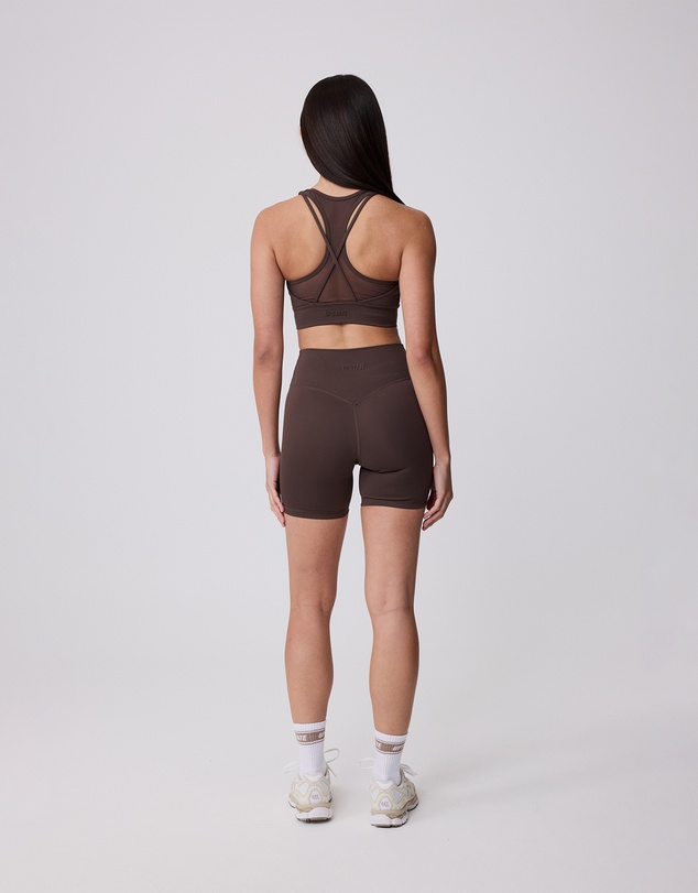 Upstate - Contour+ Mesh Back Crop - Ground Coffee