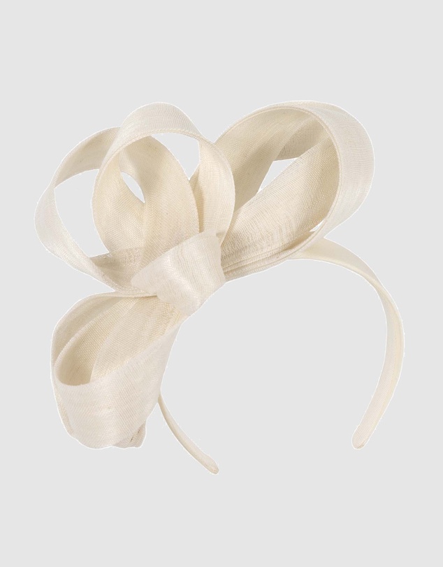 Fillies Collection - Cream Abaca Loops Racing Fascinator