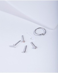 Lovisa - Silver Surgical Steel Mixed Nose Piercing 6-Pack