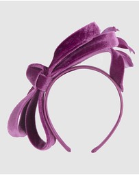 Max Alexander - Large Purple Velvet Bow Racing Fascinator