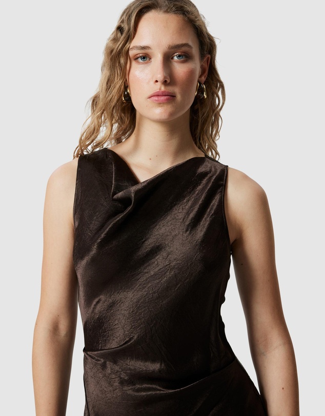 & Other Stories - Draped Satin Midi Dress