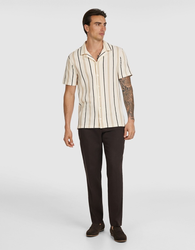 Tarocash - Jareth Stripe Textured Shirt