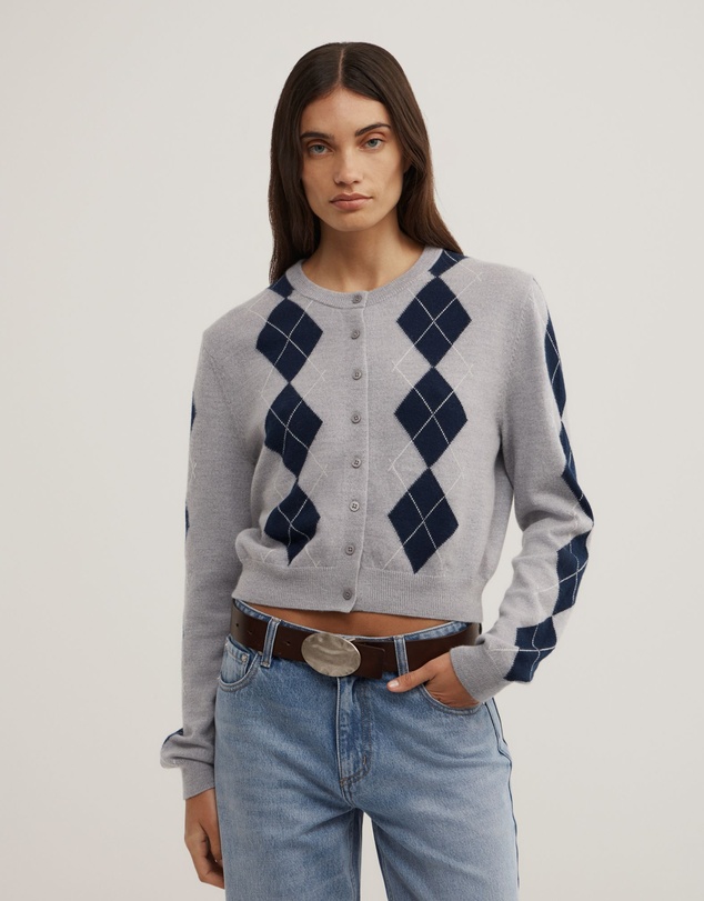 Witchery - Argyle Cropped Cardigan