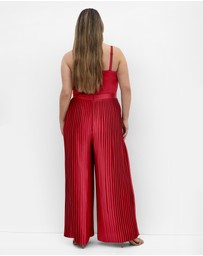 City Chic - Palazzo Pleat Jumpsuit