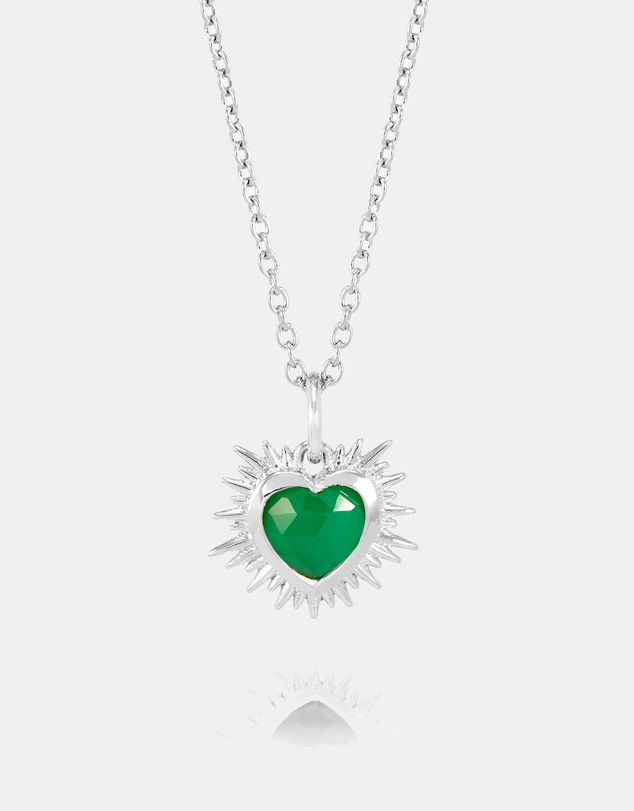Rachel Jackson - Electric Love May Birthstone Heart Necklace Silver