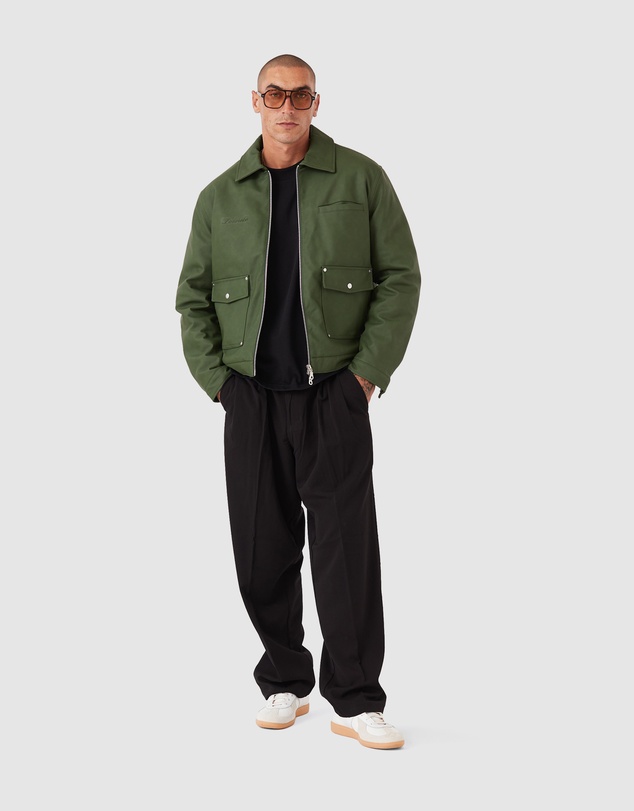 Zanerobe - Faux Leather Aviator Jacket Forest