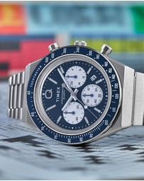 TIMEX - Men’s Q Timex Chronograph Silver & Blue
