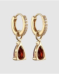 Elli Jewelry - Earrings Creole Drop Zirconia 925 Sterling Silver Gold-plated