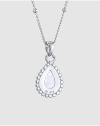 Elli Jewelry - Necklace Drop Pendant Elegant with Moonstone in 925 Sterling Silver