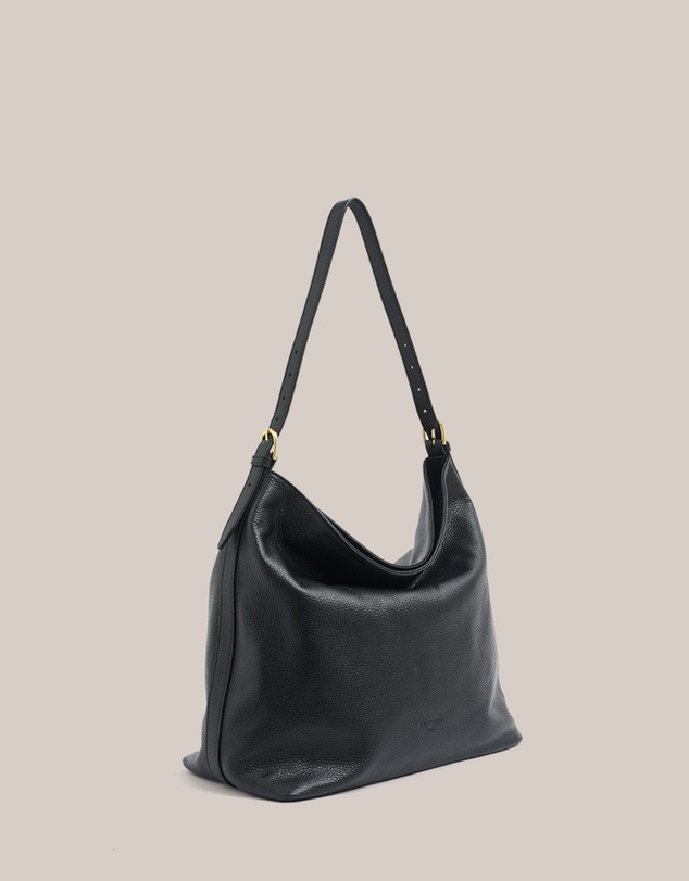 VESTIRSI - Serena Black Leather Hobo Bag
