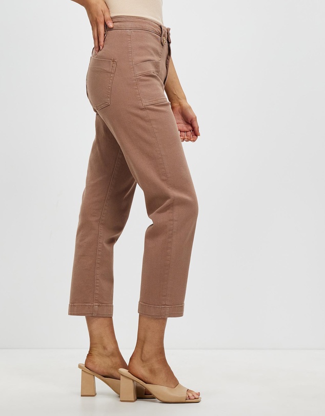 DRICOPER DENIM - Stella Stretch High Waisted Taupe Trouser